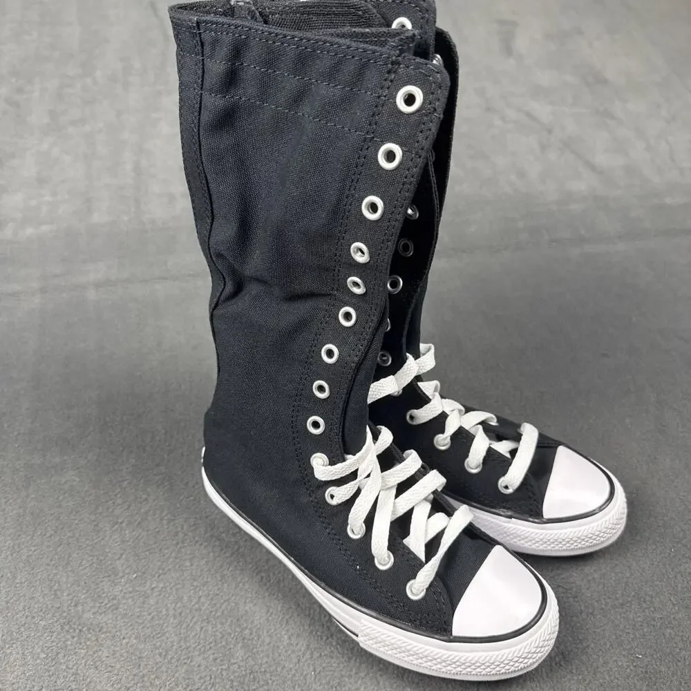 Converse Youth Size 1 Chuck Taylor All Star XX-Hi Sneaker Shoes Black White NEW